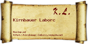 Kirnbauer Laborc névjegykártya